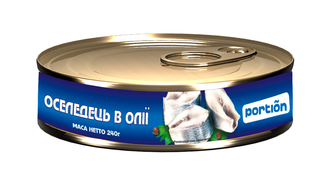 Оселедець в олії в металевій банці 240 г, ТМ Portion, Латвія